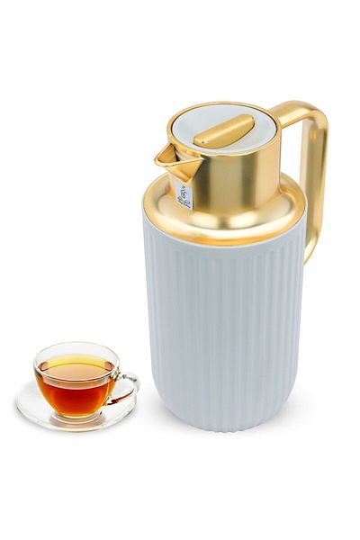 Everest Laura Thermos Light Gray Gold Handle 1.6 L