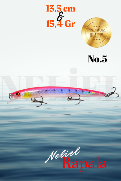 NELİEL 13.5cm 15.4gr Minnow, SAHTE Yem, Lures,Rapala,Suni Yem,Maket Balık, Levrek, Lüfer, Çupra,Kefal,Turna