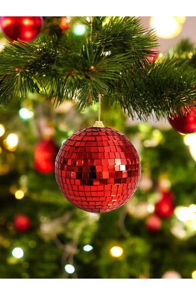 Parti Adresi 10 cm Red Disco Ball