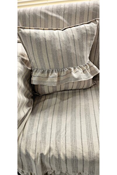 shules collection 300 Cm Fırfırlı Çekyat Koltuk Örtüsü ( 2 Kırlent hediyeli )Buldan Işi Kanepe Örtü