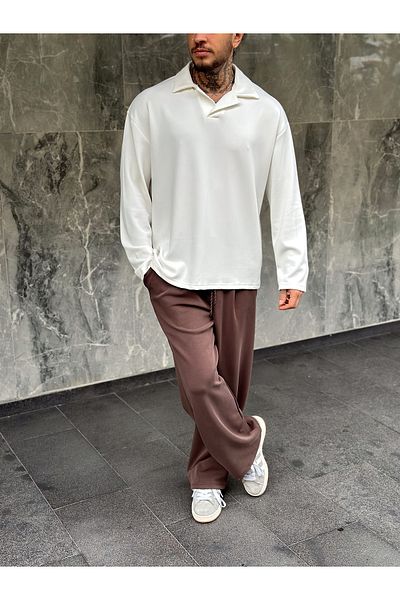 manch collection Hanorac cu gât polo din țesătură Lycra