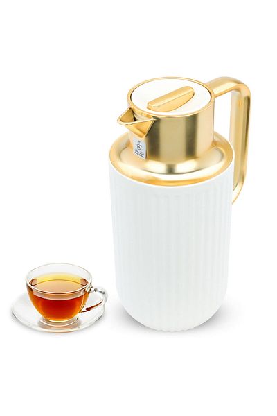 Everest Laura Thermos Matte White With Golden Handle 1.6 Litres