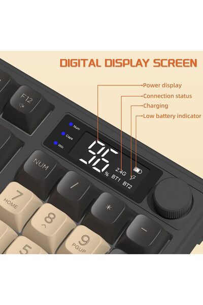 Sarftech Freewolf M96 2.4g Bt5.0 Çift Bağlantılı Tft Led Ekranlı Reinbow Gaming Oyuncu Klavye