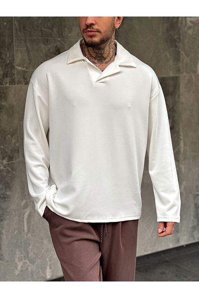 manch collection Hanorac cu gât polo din țesătură Lycra