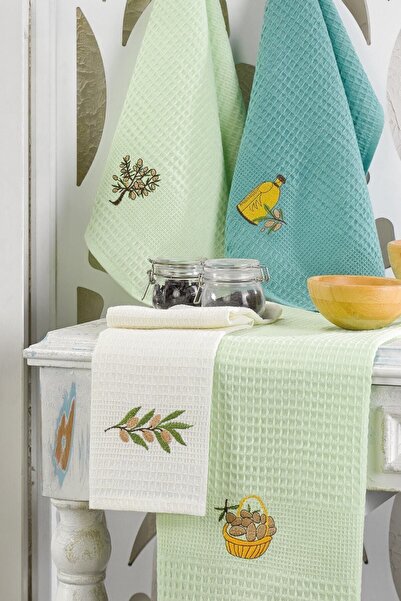 Rebeka 6-Piece Kitchen Towel Set - Drying Cloth and Mint