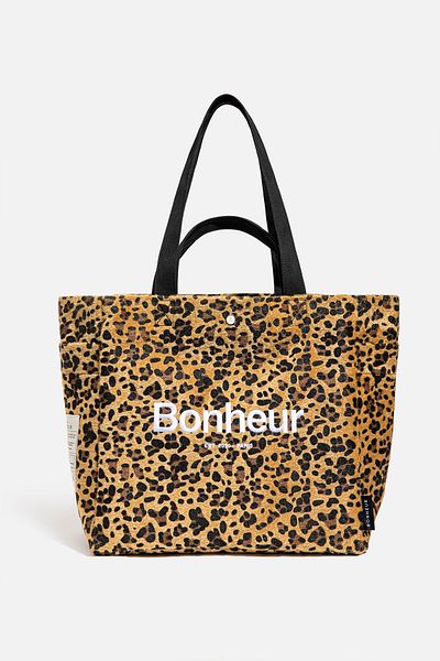 Bonheur N ° 4 Leopard Patterned Canvas Bag
