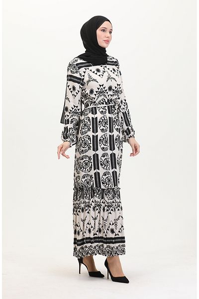sefamerve Φόρεμα Amelia Viscose Sash - Μέγεθος S-M-L-XL, Διακλαστικό, Μαύρο 4588AC-01