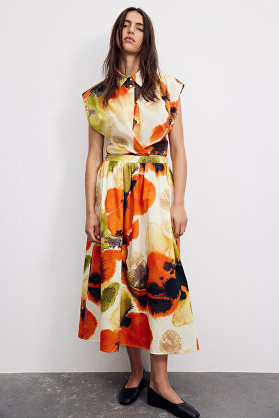 H&M Pamuklu Daire Kloş Etek