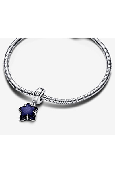 POSEİDONS JEWELLERY Galaksi Yıldız Murano Sallantılı Charm s925 Gümüş