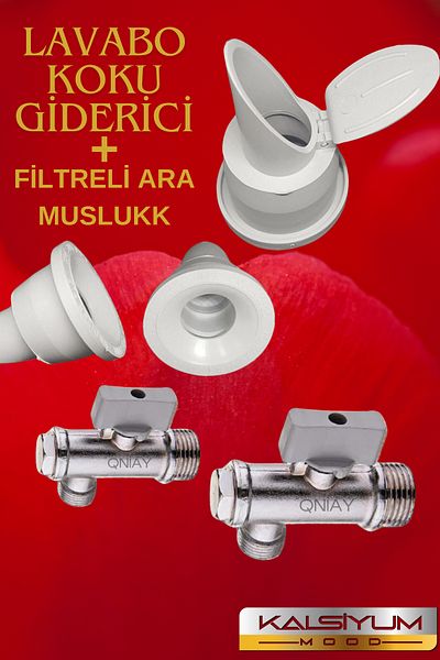 Kalsiyum Mood (Set of 4) Sink Deodorizer Sink Drain Adapter Gasket 2Pcs. + 2 Filtered Intermediate Faucet
