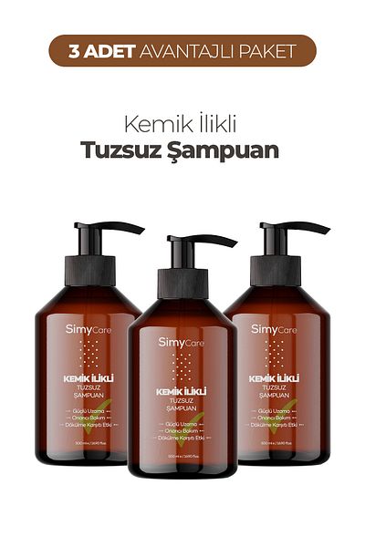 SimyCare 3 Pack Bone Marrow Salt-Free Hair Shampoo