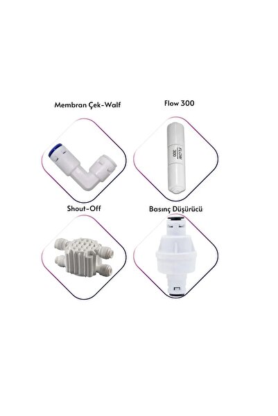 alkalinees Su Arıtma Cihazı Yedek Parça Seti 4'lü Set