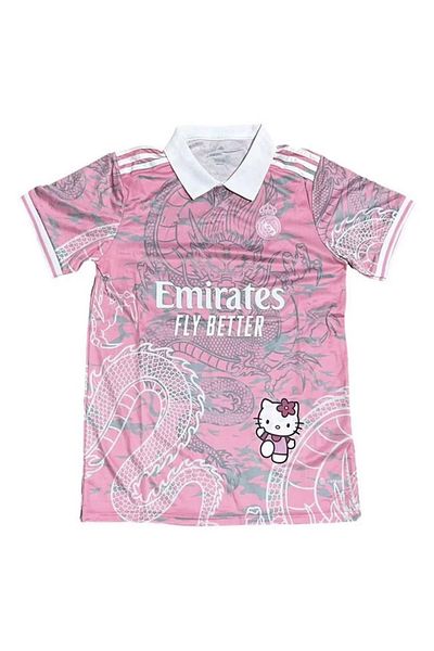 1blood Μπλουζάκι Pink Kitty FORMA Madrid Dragon Jersey με λευκό γιακά με κουμπιά