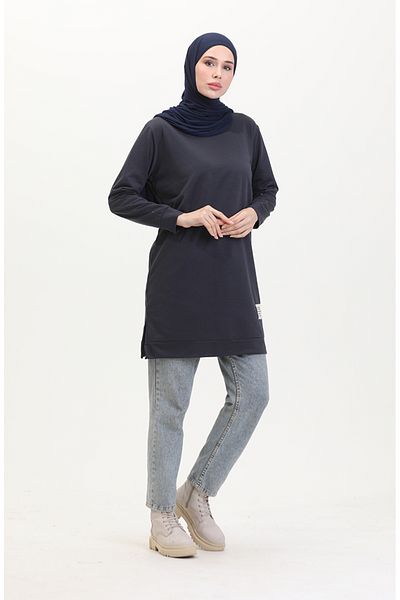 sefamerve Anthrazit 0269-10 Sport-Tunika – Schlitz-Detail