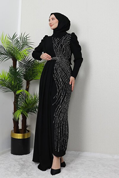 GİZ AGİYİM Μαύρο φόρεμα Serra Crepe