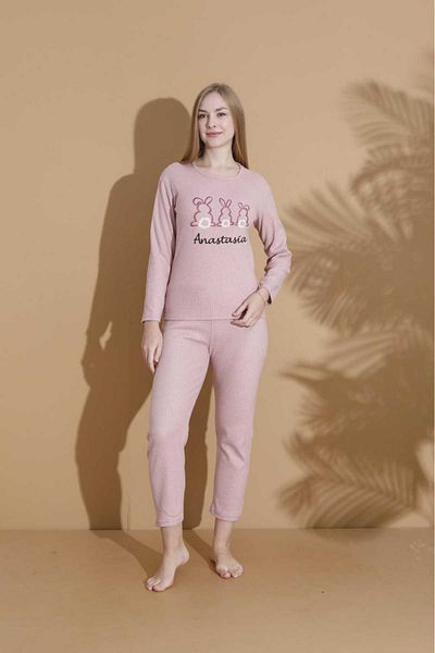 LİLA İÇ GİYİM Costum de pijama moale cu ursuleț de iarnă