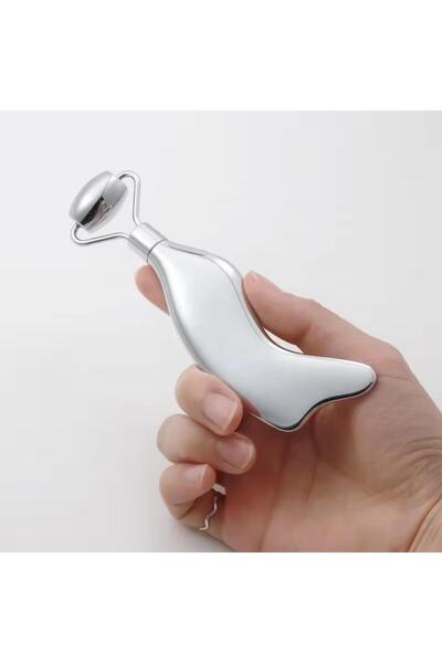 Naturachi Metal Cilt Sıkılaştırıcı Face Yoga Gua Sha Rulosu Yüz Masaj Roller ...