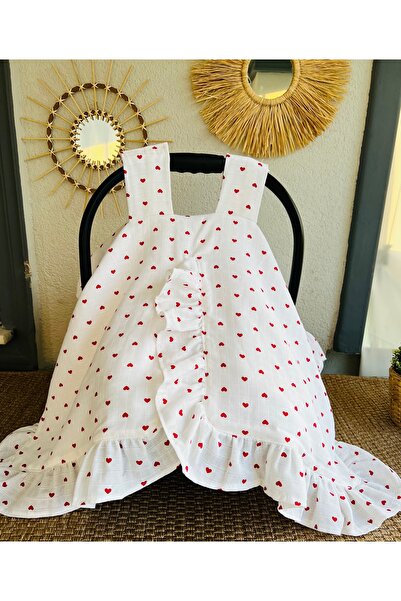 eyma home غطاء ووسادة لعربة الأطفال بنمط قلب من القطن