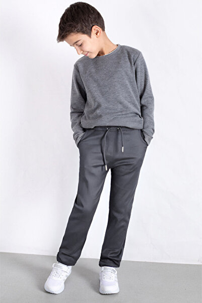 OKULCUBABA Erkek Çocuk Rahat Kalıp Esnek Kolej Okul Pantolonu