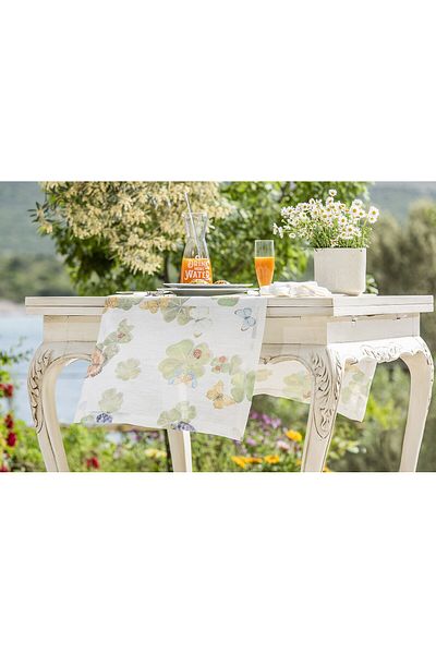 Gül Güler Clover Printed Table Tape Bone