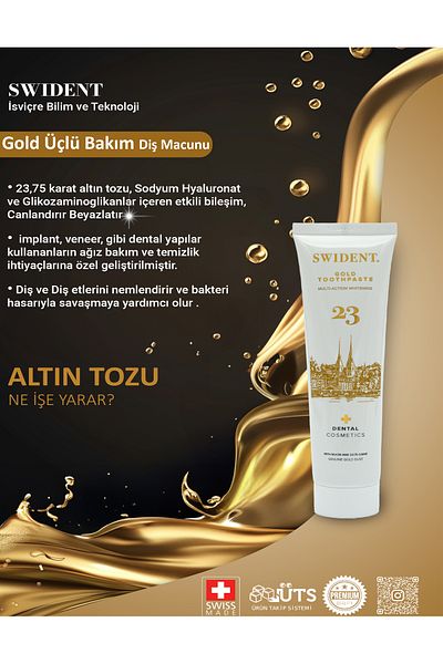 SWIDENT 2Xpcs Gold - 100ml Triple Care Toothpaste