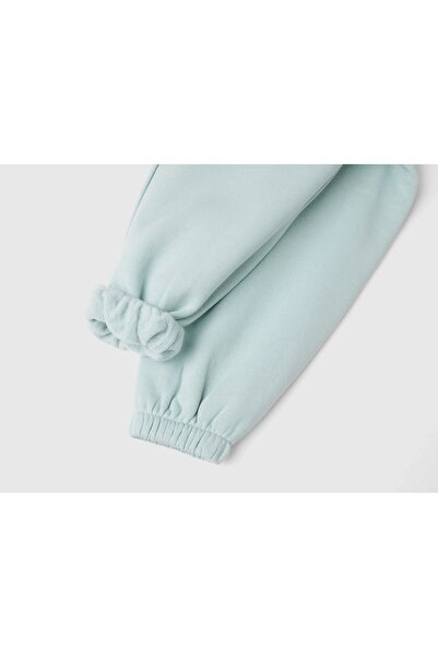 United Colors of Benetton Water Green Girls' Sweatpants - Λεπτομέρεια λογότυπου, ελαστική μέση, κορδόνι περίσφιξης