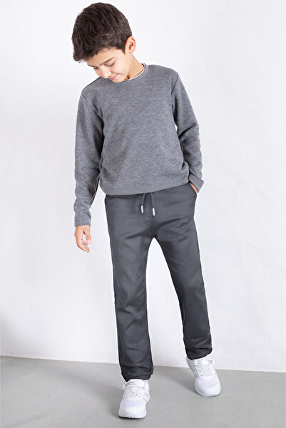 OKULCUBABA Erkek Çocuk Rahat Kalıp Esnek Kolej Okul Pantolonu