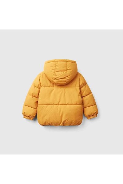 United Colors of Benetton Boy - Mustard Yellow, Left Chest Logo, Patch Pocket Detail, Zippered Mo