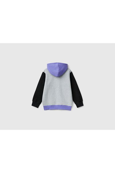 United Colors of Benetton Boy's Gray Mix Jacket W/Hood L/S