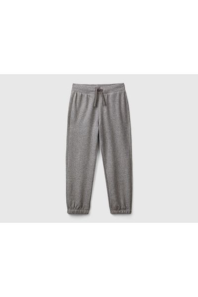 United Colors of Benetton Boy's Anthracite Melange Δεξιά Πίσω Τσέπη Λογότυπο Ελαστική μέση Φούτερ με κορδόνι