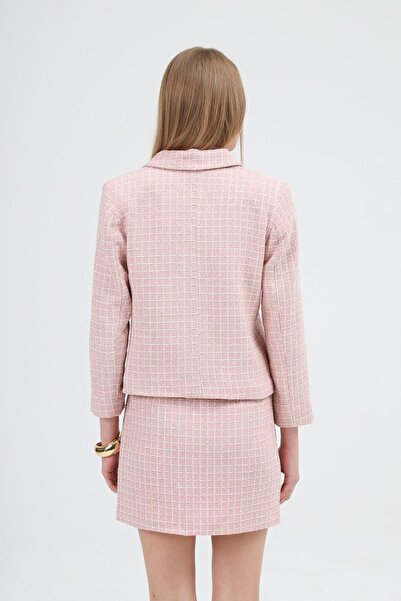 Dilek Aydın Atelier Tüvit Takım Gold Düğme Detaylı Ceket Etek Takım