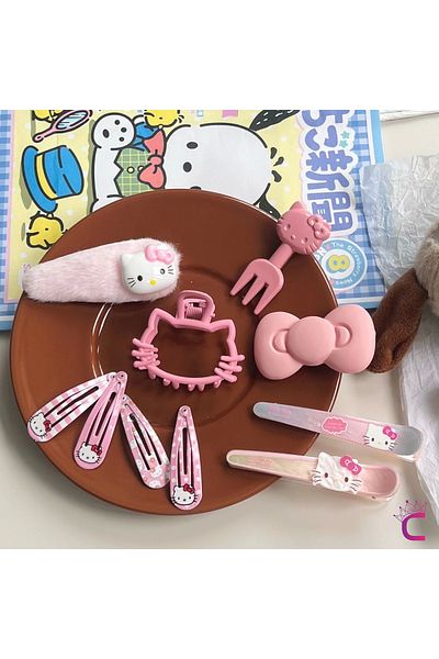 Cinderella Set de 10 agrafe pentru fete Hello Kitty - Cadou de aniversare de Anul Nou Agraf de păr din pluș