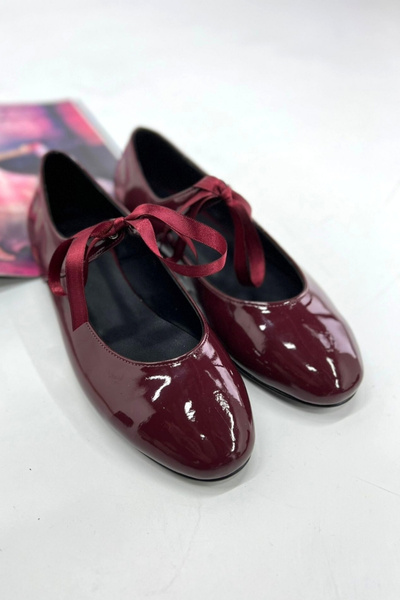 inizio Burgundy Patent Leather Lace-Up Babet P9001 Shoes