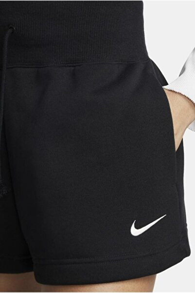 Nike Sw Pnx Fleece Yüksek Belli BOL KESİM Kadın Siyah Şort