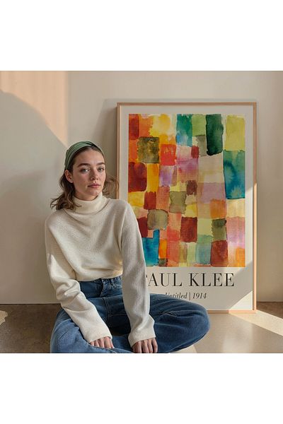 Fark Tanıtım Poster fără încadrare Paul Klee, poster decorativ modern fără încadrare, pictură