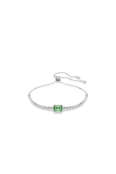 Swarovski Matrix Tennis Bileklik, Karışık kesimler, Yeşil, Rodyum kaplama