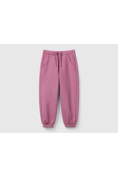 United Colors of Benetton Φούτερ για κορίτσια Dusty Rose - Λεπτομέρεια λογότυπου, ελαστική μέση, κορδόνι περίσφιξης