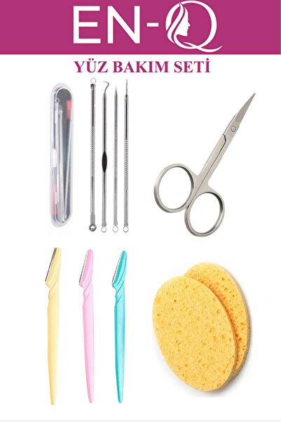 ENQ 4'Lü Yüz Bakım Seti - Kaş Usturası, Kaş Bıyık Makası,4lü Komedon ve Yüz Y...