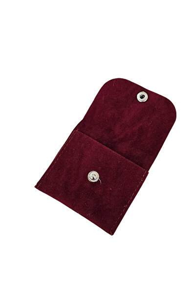 ÖZER KUTU Kadife (SÜET) Zarf Kese  Bordo 10 Adet 7x7 cm Boy Takı, Altın Keses...