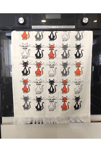 denizli hatırası Cat Printed Towel 40X60 cm Kitchen Towel |   Drying Cloth |   Hand and Face Towel