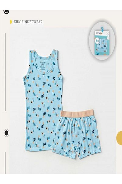 Defne Baby 95% BUMBAC UNISEX COPII ATLET BOXER SET DE lenjerie intimă