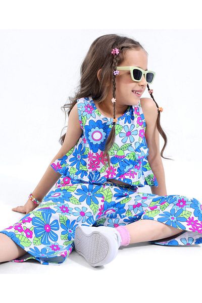 Ollington St. Ollington St. Sinker Sleeveless Top & Culottes/Co-ord Set With Floral Print - Multicolor