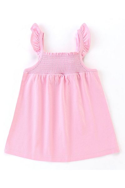 Babyhug 100% Cotton Jersey Frill Sleeves Smocking Details Top & Layered Skirts Set - Pink & Lilac