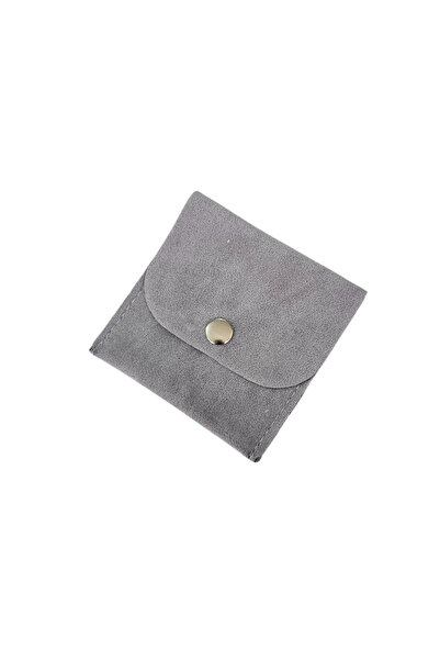 ÖZER KUTU Kadife (SÜET) Zarf Kese  Gri 10 Adet 7x7 cm Boy Takı, Altın Kesesi ...