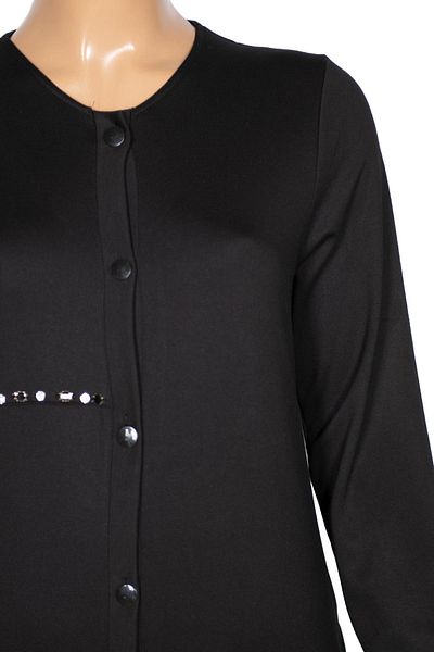 New Shine Γυναικείο Happy Plus Size Steel Μαύρο Καπάκι με Πλαϊνές Τσέπες