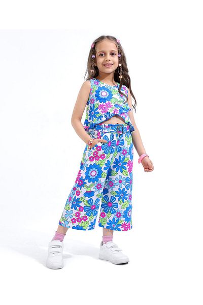 Ollington St. Ollington St. Sinker Sleeveless Top & Culottes/Co-ord Set With Floral Print - Multicolor