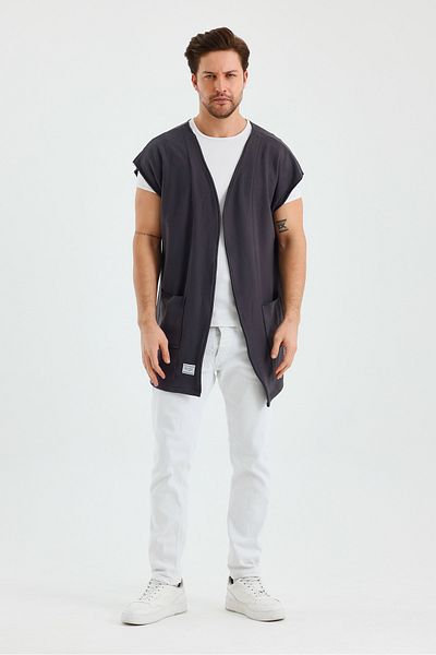 rammers Zero Sleeve Oversize Bohemian Vest with Double Pockets