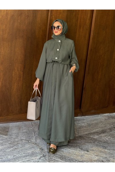 sevannaluxurydesign Kristal düğme detay tunik&pantolon