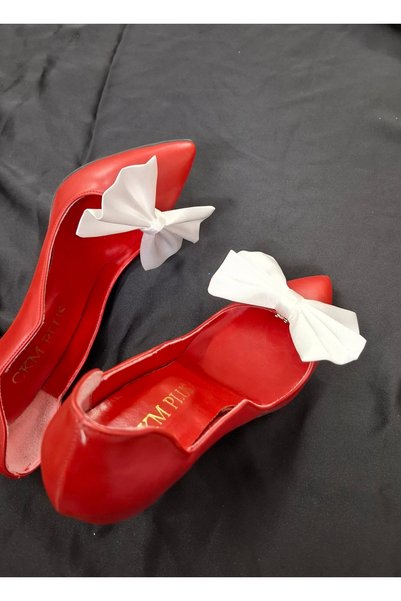 Qrsln Deene Satin Handmade Shoe Clip White