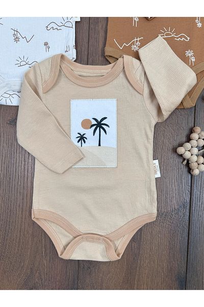 tiwitibaby Newborn Organic Cotton Flexible Baby Boy 3-Piece Bodysuit with Snap Fasteners